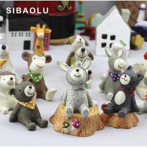 Zakka Frog Panda Elephant Cat Dog Pig Miniature Figurine cartoon animal figure DIY Accessories Desk Home Decoration model anime