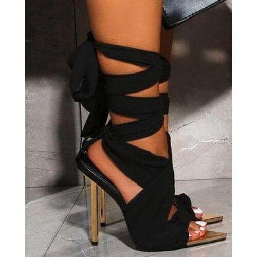 Women Platform Heels Sandals Super High Heels for Women Shoes Sexy Cross-Tied Pumps Fashion Party Shoes Black Red Ladoes Pumps