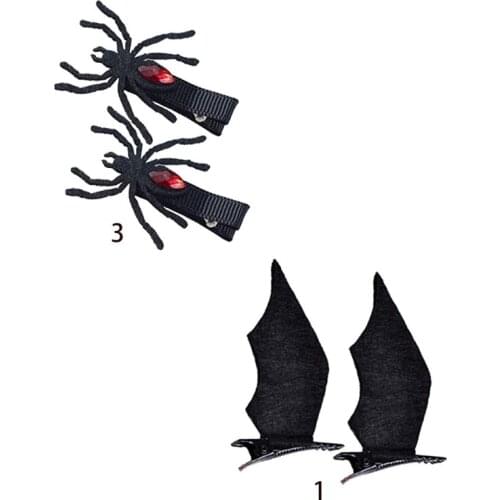 Women Cartoon Hair Clips Bat Spider Design Hairpin for Halloween Party Christmas Creative Cosplay Hair Accessories