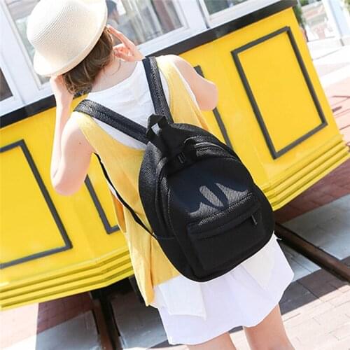 Womens Backpack 2020 Creative Fashion Summer Hollow Mesh Backpack Wide Shoulder Strap Comfortable Large Capacity