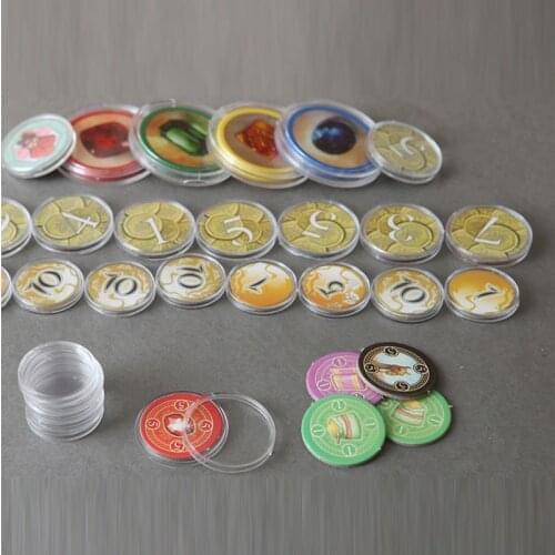 10PCS/Set 19 20 25 27 30 40mm Clear Plastic Protector Capsules Containers case For Token Board Game Coin Collection Holder Boxes