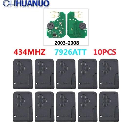 10PCS*Smart card Remote key 3 button 434MHZ 7926ATT for Megane Scenic 2003-2008