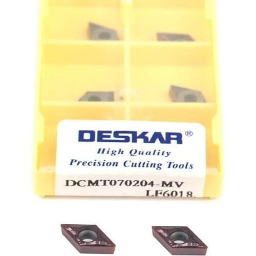 10pcs Internal Turning Tools DCMT070204-MV DCMT070208-MV LF6018 CNC Lathe Cutting Tools Carbide Inserts , Stainless Steel Tools