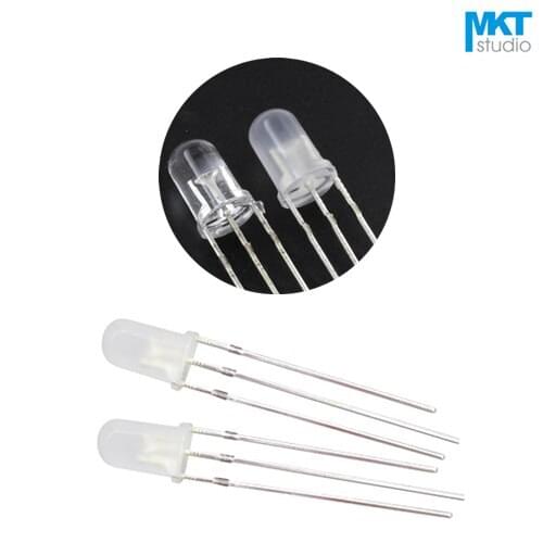 100Pcs Free Shipping Clear/Diffused 5mm Long Pins Through Hole Double LED Diode Red&Green Red&Blue Common Anode/Cathode