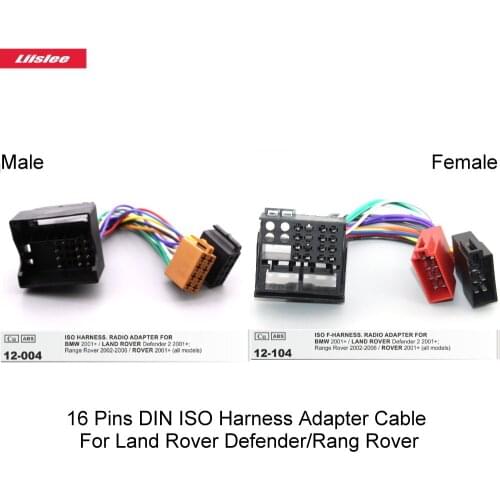 16 Pins DIN ISO Harness Adapter Cable For Land Rover Defender/Rang Rover