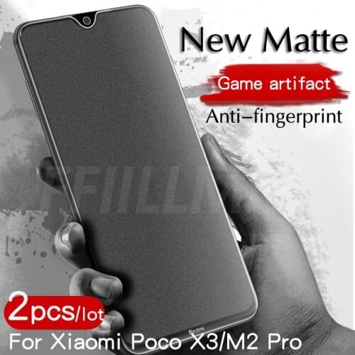 2Pcs/Lot Matte Screen Protectors For Xiaomi Poco X3NFC Protective Film For MI Poco M2Pro X2 F2Pro Anti-blue Light Tempered Glass