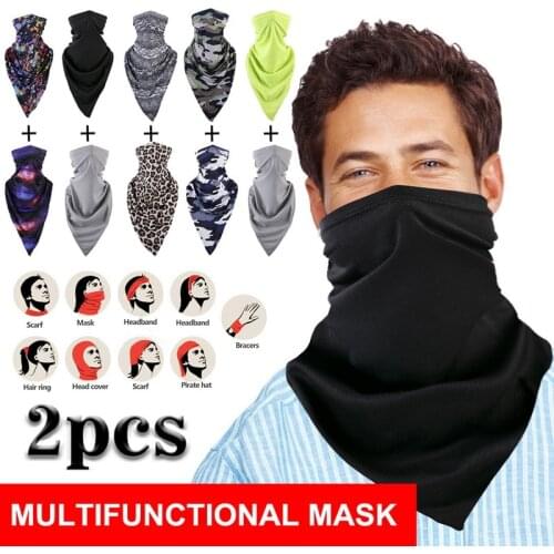 5 Styles Windproof Sky Riding Scarf Bandana Ice Cycling Face Neck Gaiter Fishing Scarf Outdoor Hiking Sun Protection Muffle 2pcs
