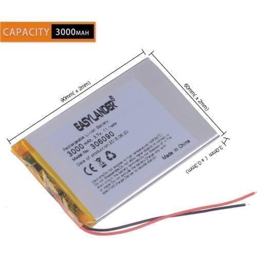 3.7V 306090 high-capacity lithium polymer batteries 286090 3000MAH battery Universal Rechargeable Battery