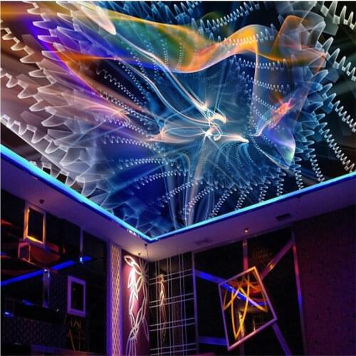 Custom 3d ceiling photo Abstract dynamic four-ray light 3d ceiling murals wallpaper home decor wallpaper on the ceiling