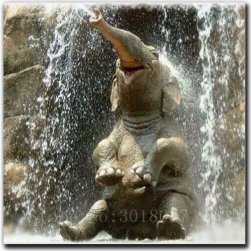 Diamond Embroidery Bathing Elephant 5D Diy Diamond Painting Cross Stitch Full Square Rhinestone Diamond Mosaic Gift Decorations