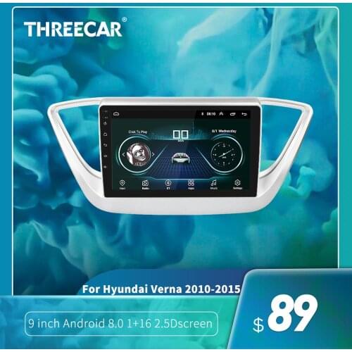 Car Radio For Hyundai solaris verna accent 2016 2017 Android 8.1 9" Wifi GPS Navigation Multimedia Player Christmas Decorations