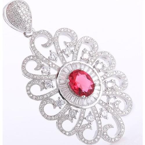 Big Micro Pave Zircon Crystal Flower Charms Pendants For Necklace Jewelry Making Bijoux Copper Hollow CZ Charms Jewelry Findings