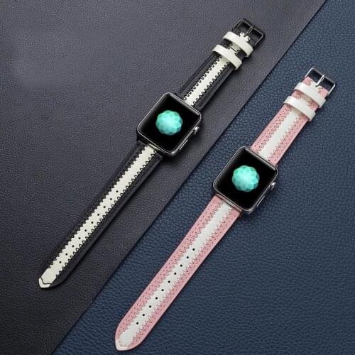 For Apple Watch Band 44mm 40mm 38mm 42mm Luminous Watch Band iWatch Series 6 SE 5 4 3 2 High Quality Leather Watch Band Bracelet