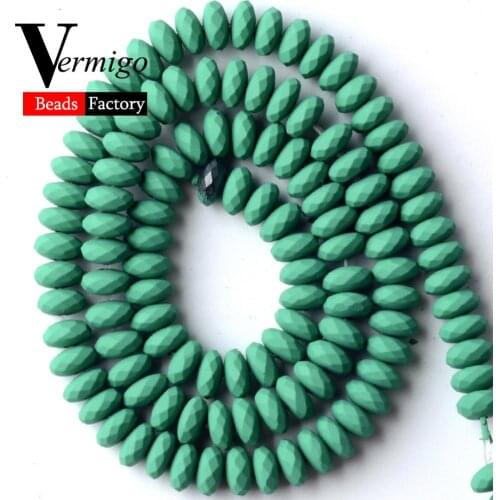 Natural Stone Green Nanotech Rubber Hematite Beads For Needlework Jewelry Making 6mm 115pcs Abacus Beads Diy Bracelets 15