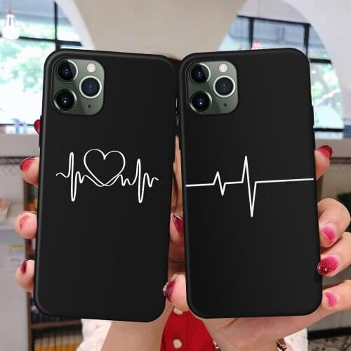 BigChen Lovely Phone Case For iPhone 11 Pro 6 6s 7 8 Plus X XR XS Max Cute Cartoon Simple Love Heart Soft TPU Back Cover Cases