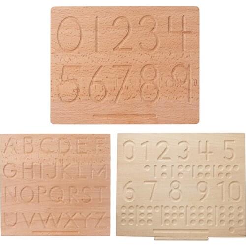 Montessori Language Toy Wooden Early Learning Board Writing Exercise Toy Teaching Aids Blind Writing Board Early Educational Toy