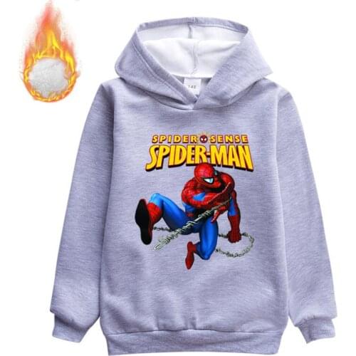 Disney New Cartoon Spiderman Children Hoodies Sweatshirt Kids Winter Warm Pullover Tops Boys Girls 3D Printed Clothes