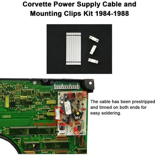 For Corvette C4 Power Supply Cable and Mounting Clips Kit 1984-1988