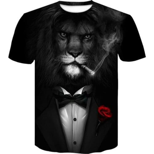 New Summer cool Style t-shirt Men/women lion 3d Print T Shirt Harajuku men Clothes tshirt Hipster Casual Short sleeve balck tops