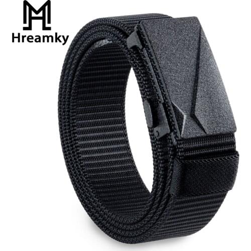 Hreamky Free shipping Large size mens jeans belts office belts Automatic buckle nylon belt Gift box packaging