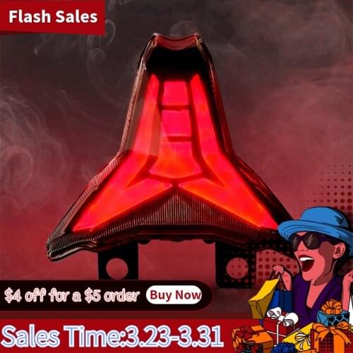 JMCRider Integrated LED Tail Lights Smoke Lens Turn Signal Blinker For KAWASAKI Ninja400 Ninja250 NINJA 400 250 EX400G 2018