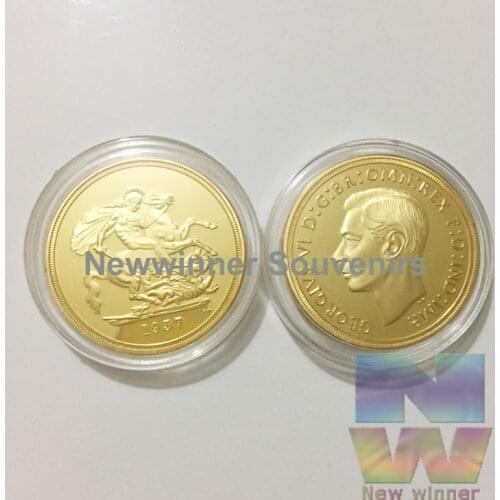 1937 2013 UK Great Britain Queen Victoria GEORGE Sovereign Collection Copy Gold Coin