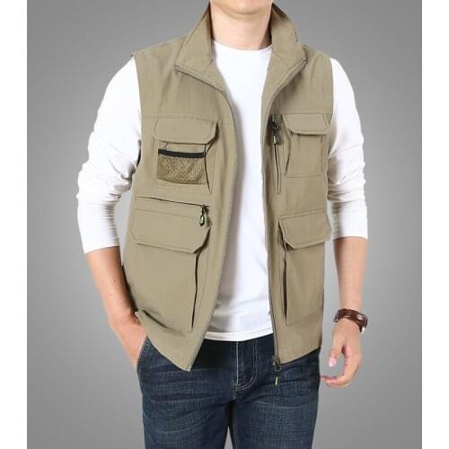 Summer Men Mesh Multi Pocket Vest Plus Size 7XL Male Casual Sleeveless Jacket Multi-Pocket Fishing Hiking Photography Waistcoat