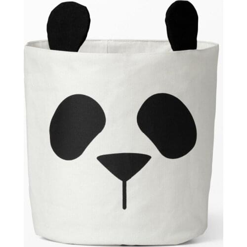2019 Hot sale Cute Panda Toys Storage Basket Cotton Canvas Household Pouch Bag Laundry Hanging Drawstring Basket Size 30*40cm