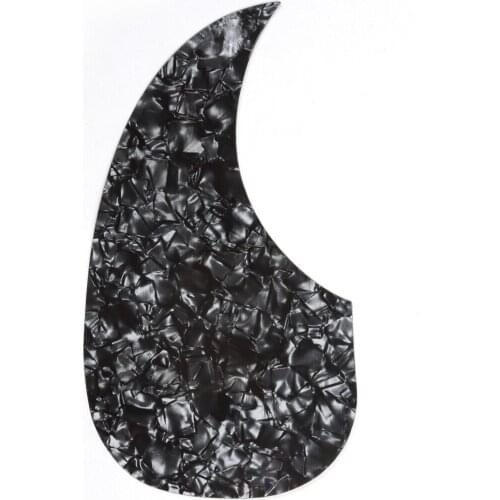 Musiclily Left Handed Oversize Teardrop Acoustic Guitar Self-adhesive Pickguard for Martin D28 Style Guitar, Black Pearl