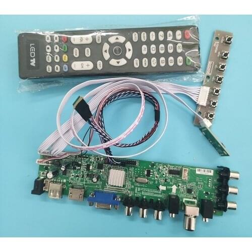 Kit For BT156GW01 V.1/BT156GW01 V.2 TV LVDS USB 1366X768 WLED remote DVB-T2 VGA LED HDMI digital 40pin Signal controller boardl