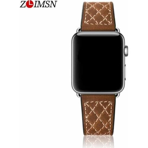 ZLIMSN New Special Crazy Horse Leather Strap For Apple Watch Strap 38mm 42mm Watch Strap Suitable Men and Women