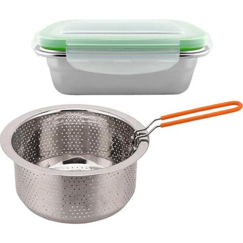 Stainless Steel Material Steamed Rice Cooker Vegetable steamer basket for Steaming Food+ Storage Box 1800ml