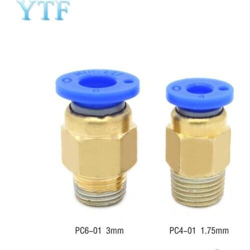 3D Printers Pneumatic Connectors PC4-01 PC6-01 3.0mm PC6-M6 PTFE Tube quick coupler j-head Fittings For V5 V6 Hotend Fit 4