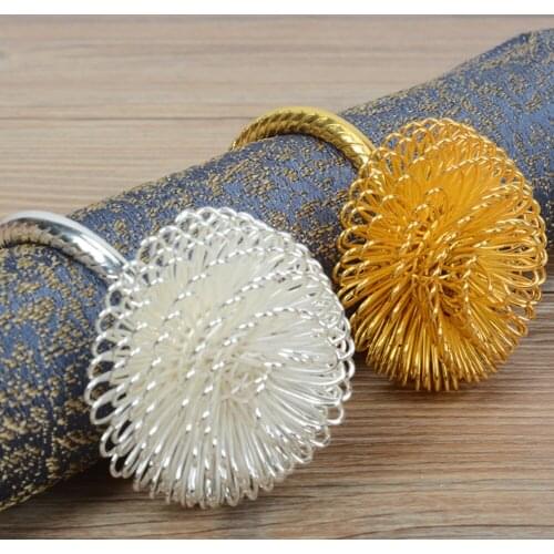 SHSEJA 10pcs/lot Wedding luxury napkin ring high quality fine napkin buckle hotel banquet napkin ring desktop decorations
