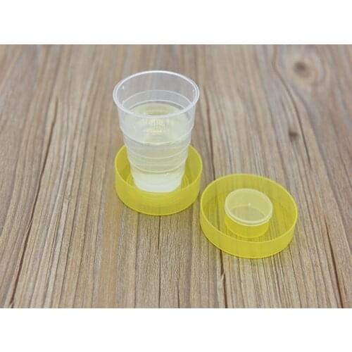 100pcs/lot Mini Plastic Portable Outdoor Travel Folding Collapsible Cup Telescopic Coffee Tea Foldable Cup Camping Water Cup
