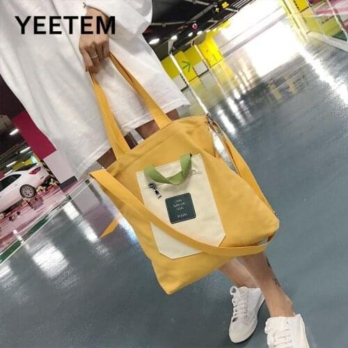 Womens Shoulder Canvas Portable Womens Bag Three-color Zipper Tote + Pocket One-Shoulder Large-Capacity Shopping Bags