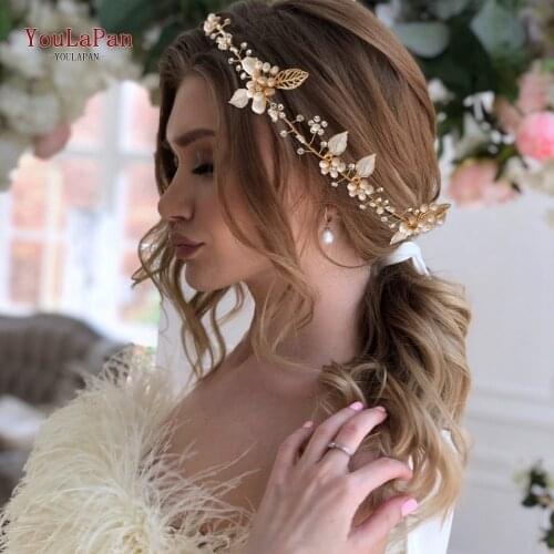 YouLaPan HP313 Custom Korean Wedding Hair Accessories Colorful Wedding Headband Bridal Headpieces Bridal Tiara High Quality