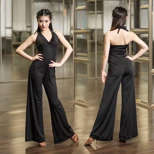 Black latin dance dress women latin dress latin salsa dress mordern dance costume latin Rompers women dance wear rumba