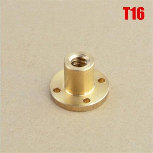 1pcs T16 screw lead brass nut TR16 flange T-type trapezoidal nut Pitch 4mm 3mm