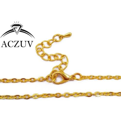 100pcs 3mm Flat Cable Metal Chain Gold Plated 8'' Bracelets 16'' to 32'' Necklace Chains with Lobster Clasp Extender FCC012