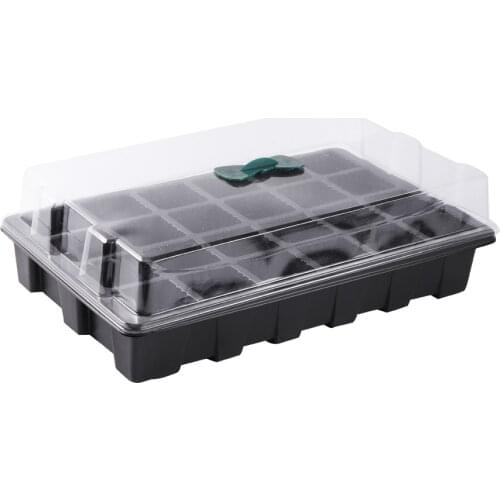 36x23x10.5cm Flower Pot Seeds Seedling Tray Sprout Plate 24-Cells Nursery Pots Tray With Transparent Lids Box For Gardening