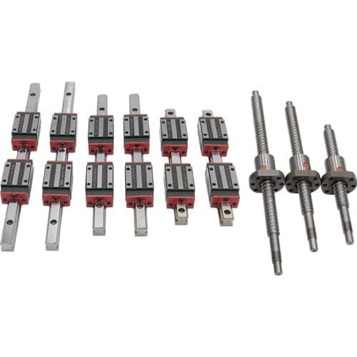 6 sets linear rail HGR15 linear guide 300/1500/1500mm+linear bearing blocks+SFU1605 ball screw+BK12BF12+DSG16H nut+Coupler