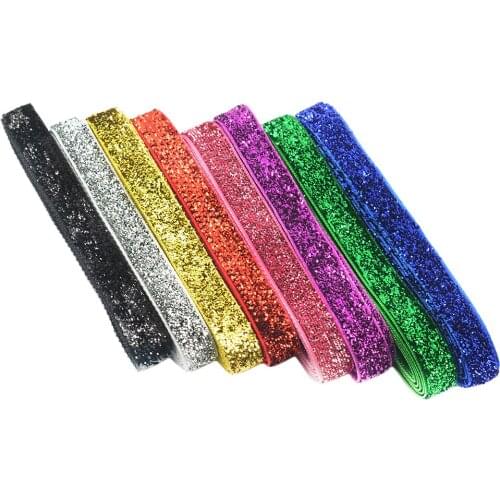 8 Yards/Colors 3/8inch 10mm Glitter Velvet Ribbon for Handmade Headband Hair Clips Bow Wedding Party Decoration Gift Box