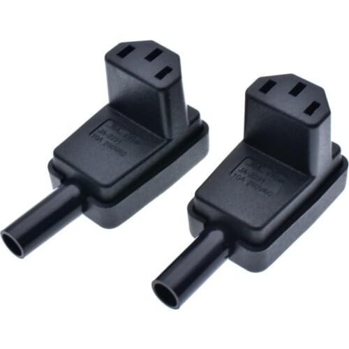 1pcs C13 Power Plug 90 Degree Angled IEC 320 C13 Female Plug AC 10A / 250V Power Cord Cable Connector for traveller Home