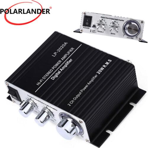 Car Amplifier L-epai LP-2020A 12V Stereo Mini Computer Motorcycle HI-FI output Amplifier Ideal Audio Amplifier 2 x 20W RMS