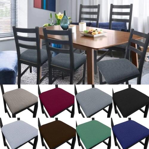 Spandex Jacquard Dining Room Chair Seat Covers,Removable Washable Elastic Cushion Covers for Upholstered Dining Chair