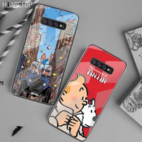 French cartoon The Adventures of Tintin Phone Case Tempered Glass For Samsung S20 Plus S7 S8 S9 S10 Plus Note 8 9 10 Plus