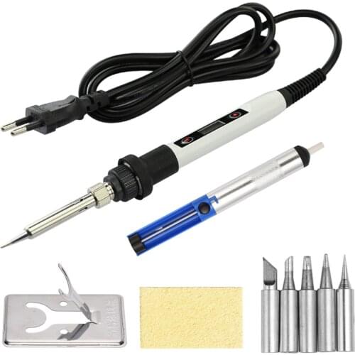 80W LCD Digital Thermostat 220V/110V Electric Soldering Iron Welding Repair Electric Tool Electric Soldering Iron Head Set