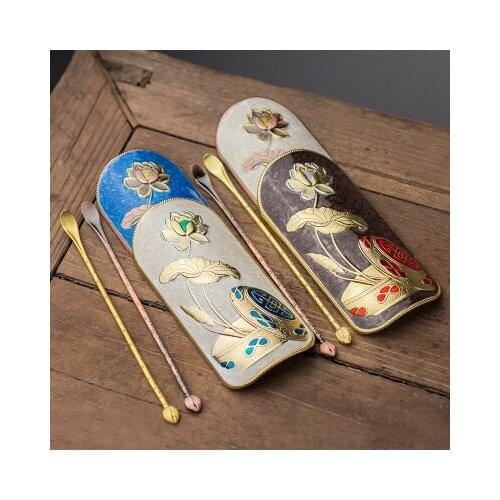 Cloisonne is alloy tea accessories with tea scoop shovel TSP simple creative Chinese kung fu tea tea ceremony