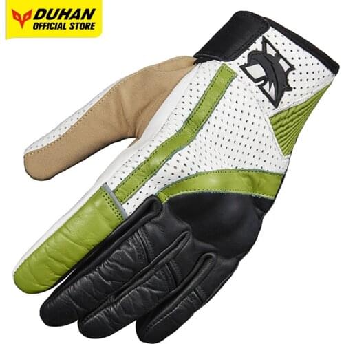 DUHAN Mens Motorcycle Gloves Anti Slip Bicycle Accessories Breathable Road Moto Riding Gloves Full Finger Motorbike Accessories